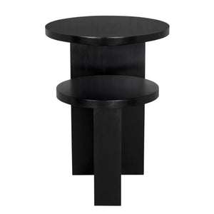 Noir Mikasa Side Table - Elegant Hand-Rubbed Black Accent Piece for Modern & Traditional Spaces 30" W GTAB9004HB