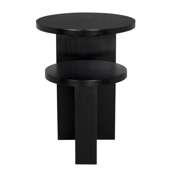 Noir Mikasa Side Table - Elegant Hand-Rubbed Black Accent Piece for Modern & Traditional Spaces 30" W GTAB9004HB