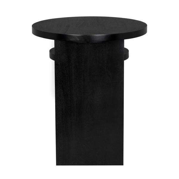 Noir Mikasa Side Table - Elegant Hand-Rubbed Black Accent Piece for Modern & Traditional Spaces 30" W GTAB9004HB