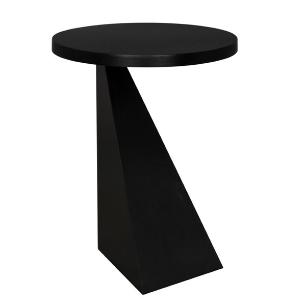 Noir Kano Side Table - Industrial Minimalist Accent for Small Spaces, Durable Matte Black Iron Design GTAB9008MTB