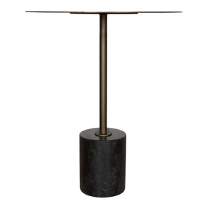 Noir Santosh Luxurious Black Marble Side Table with Aged Brass Frame – Stylish Accent for Any Space GTAB9012AB