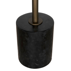Noir Santosh Luxurious Black Marble Side Table with Aged Brass Frame – Stylish Accent for Any Space GTAB9012AB