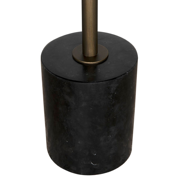 Noir Santosh Luxurious Black Marble Side Table with Aged Brass Frame – Stylish Accent for Any Space GTAB9012AB