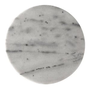 Noir Santosha Side Table - Bianco Crown Marble Top with Aged Brass Frame for Modern & Timeless Elegance GTAB9013AB-W