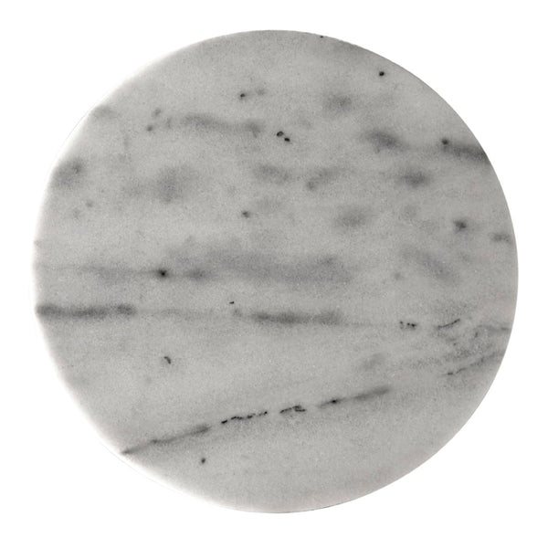 Noir Santosha Side Table - Bianco Crown Marble Top with Aged Brass Frame for Modern & Timeless Elegance GTAB9013AB-W