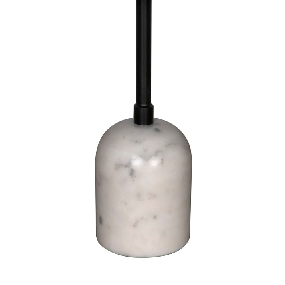 Noir Letitia Side Table - Luxurious Marble & Matte Black Iron Accent for Modern and Timeless Style GTAB9014MTB