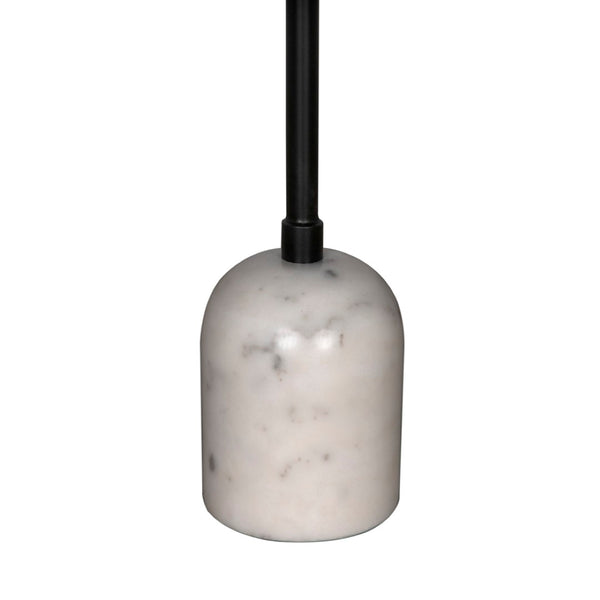 Noir Letitia Side Table - Luxurious Marble & Matte Black Iron Accent for Modern and Timeless Style GTAB9014MTB