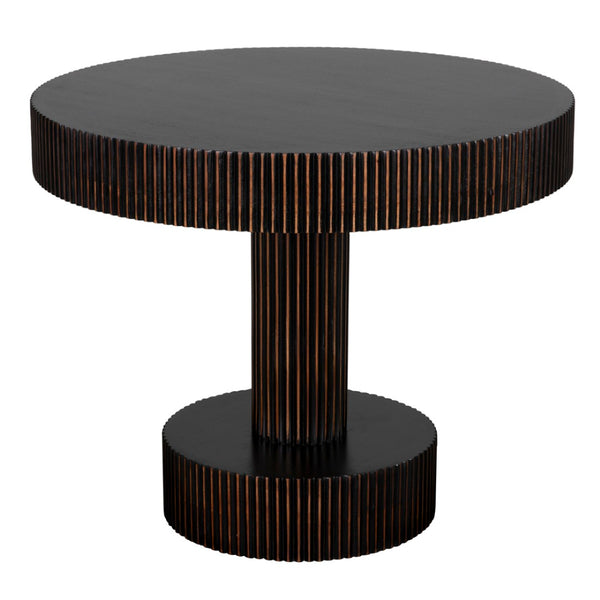 Noir Stringata Table - Elegant Solid Mahogany Accent with Hand-Rubbed Finish for Modern & Classic Spaces GTAB9016HBBR
