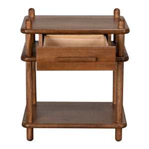 Noir Keller Side Table - Dark Walnut Accent Piece with Modern Design, Perfect for Living Room or Bedroom GTAB9017DW