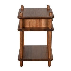 Noir Keller Side Table - Dark Walnut Accent Piece with Modern Design, Perfect for Living Room or Bedroom GTAB9017DW