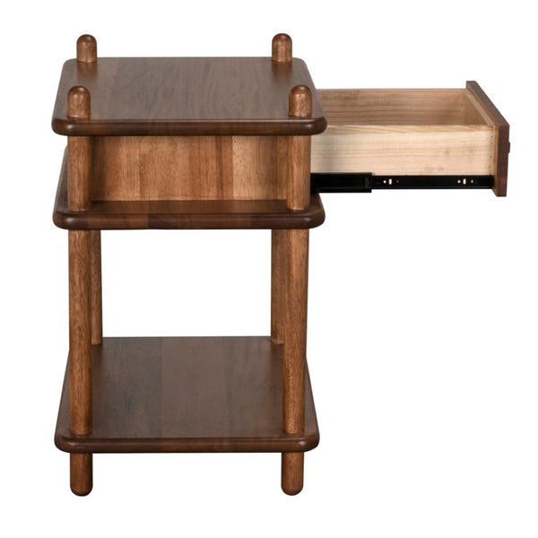 Noir Keller Side Table - Dark Walnut Accent Piece with Modern Design, Perfect for Living Room or Bedroom GTAB9017DW
