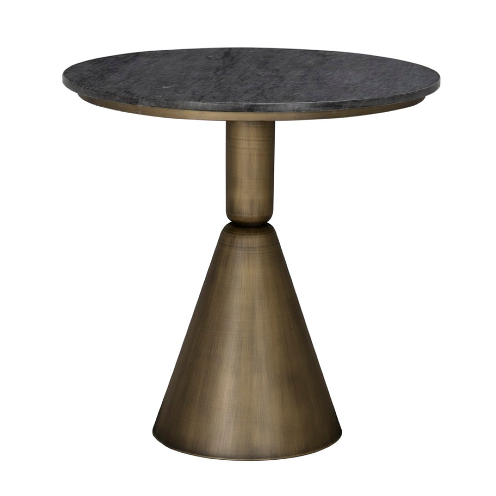Noir Nagoya Side Table - Luxurious Black Marble & Aged Brass Steel Accent for Modern & Eclectic Decor GTAB9018AB