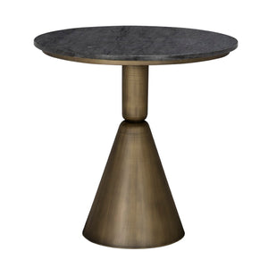 Noir Nagoya Side Table - Luxurious Black Marble & Aged Brass Steel Accent for Modern & Eclectic Decor GTAB9018AB