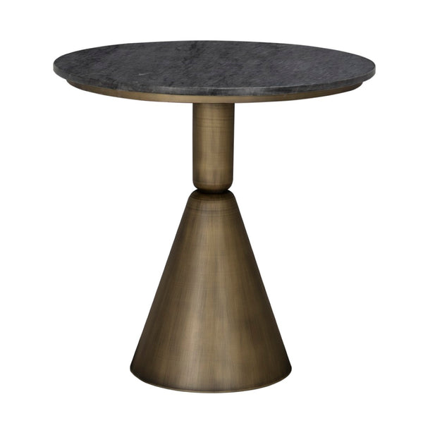 Noir Nagoya Side Table - Luxurious Black Marble & Aged Brass Steel Accent for Modern & Eclectic Decor GTAB9018AB