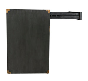 Noir Campaign Chest, Pale - Elegant Mahogany Side Table with Three Drawers for Stylish Storage Solutions GTAB901P