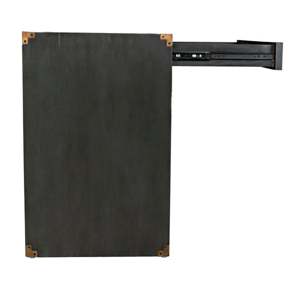 Noir Campaign Chest, Pale - Elegant Mahogany Side Table with Three Drawers for Stylish Storage Solutions GTAB901P