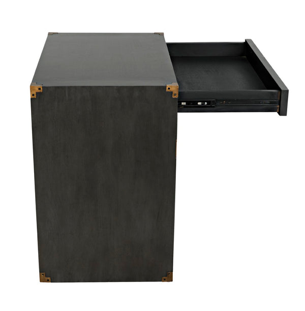 Noir Campaign Chest, Pale - Elegant Mahogany Side Table with Three Drawers for Stylish Storage Solutions GTAB901P
