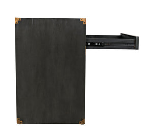 Noir Campaign Chest, Pale - Elegant Mahogany Side Table with Three Drawers for Stylish Storage Solutions GTAB901P