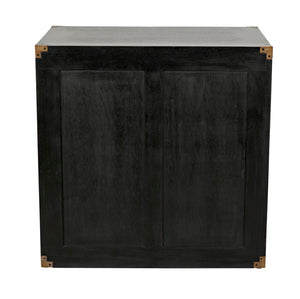 Noir Campaign Chest, Pale - Elegant Mahogany Side Table with Three Drawers for Stylish Storage Solutions GTAB901P