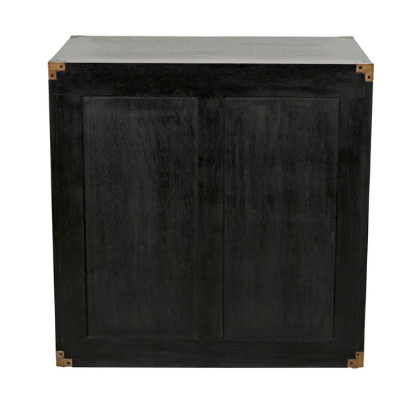 Noir Campaign Chest, Pale - Elegant Mahogany Side Table with Three Drawers for Stylish Storage Solutions GTAB901P