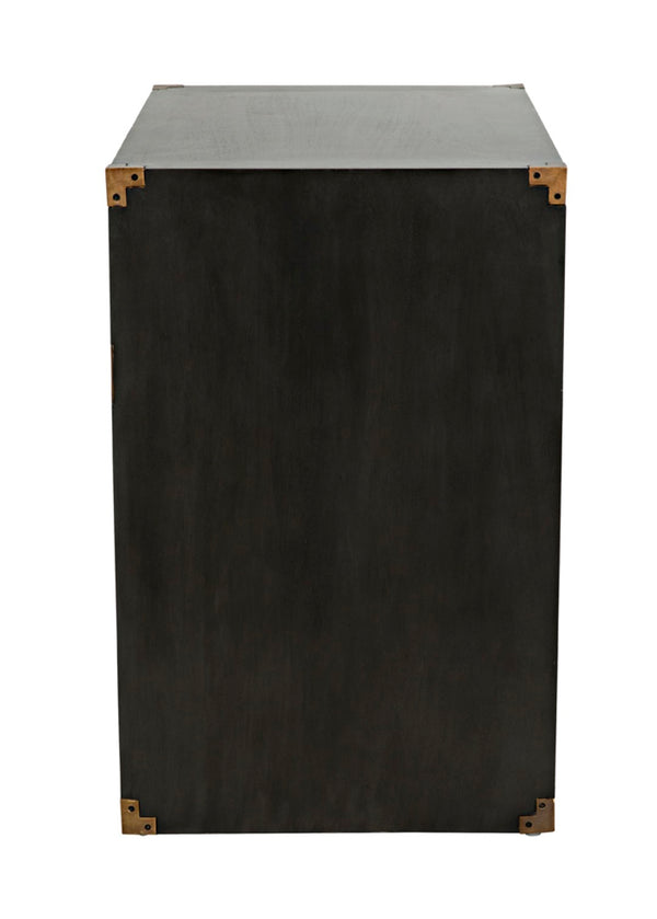 Noir Campaign Chest, Pale - Elegant Mahogany Side Table with Three Drawers for Stylish Storage Solutions GTAB901P