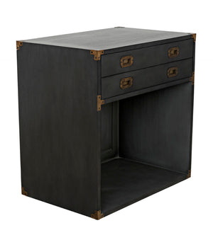 Noir Campaign Chest, Pale - Elegant Mahogany Side Table with Three Drawers for Stylish Storage Solutions GTAB901P
