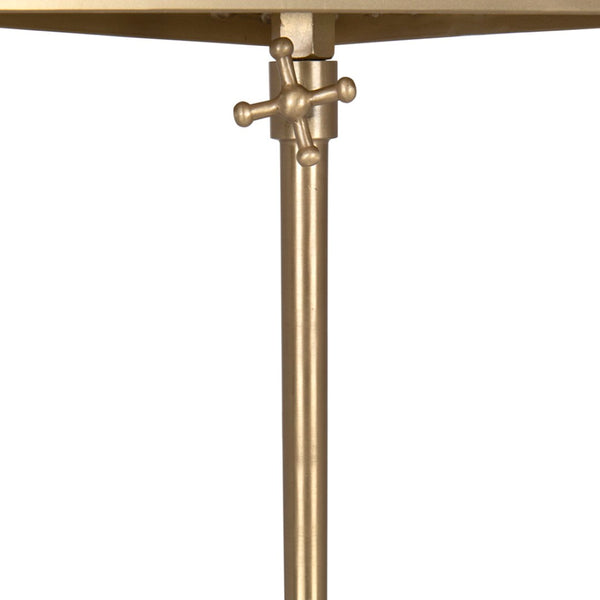Noir Darwin Side Table - Industrial Elegance with Polished Marble Top, Antique Brass Frame & Compact Design GTAB9020MB