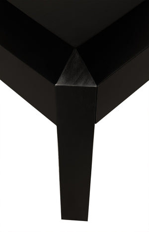 Noir Obtuse Side Table: Handcrafted Mahogany Accent Table with Drawer, Black Finish, Perfect for Any Room GTAB9021HB