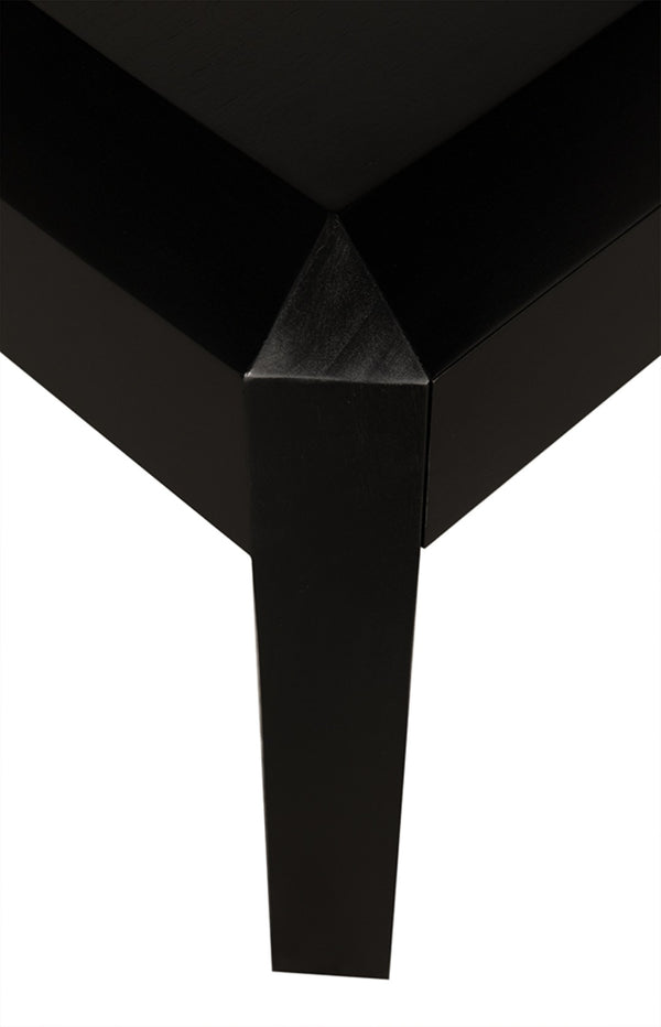 Noir Obtuse Side Table: Handcrafted Mahogany Accent Table with Drawer, Black Finish, Perfect for Any Room GTAB9021HB