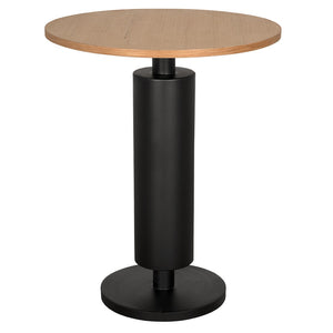 Noir Kensington Side Table - Modern White Oak Accent Table with Black Iron Base for Stylish Interiors GTAB9024MTB