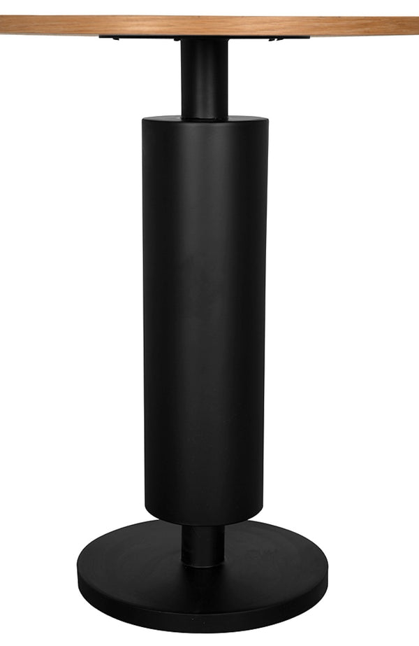 Noir Kensington Side Table - Modern White Oak Accent Table with Black Iron Base for Stylish Interiors GTAB9024MTB