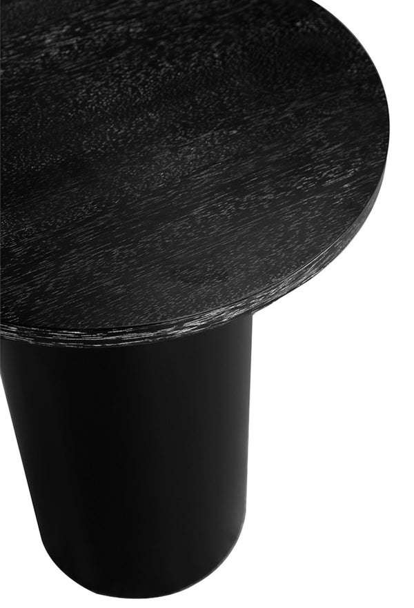 Noir Sydney Modern Side Table – Sleek Ebony Walnut with Matte Black Base for Minimalist Interiors GTAB9025BKW