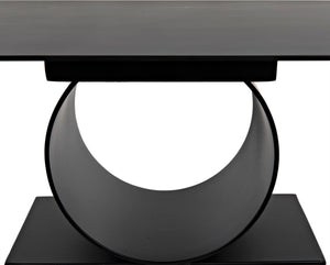 Noir Shape Modern Side Table - Black Iron Accent Piece with Minimalist Design for Living Room & Office GTAB908MTB