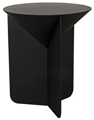 Noir Lora Side Table - Modern Black Iron Accent for Living Rooms, Bedrooms, & Offices - Stylish & Durable GTAB909MTB