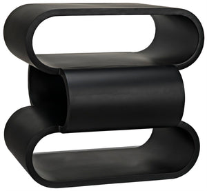 Noir Nada Side Table - Hand-Forged Black Iron Accent Table with Sculptural Design for Modern Spaces GTAB911MTB