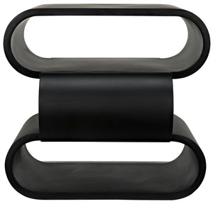 Noir Nada Side Table - Hand-Forged Black Iron Accent Table with Sculptural Design for Modern Spaces GTAB911MTB