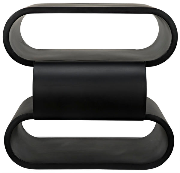 Noir Nada Side Table - Hand-Forged Black Iron Accent Table with Sculptural Design for Modern Spaces GTAB911MTB