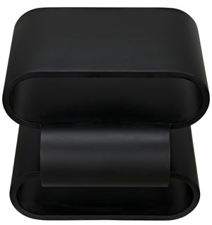 Noir Nada Side Table - Hand-Forged Black Iron Accent Table with Sculptural Design for Modern Spaces GTAB911MTB