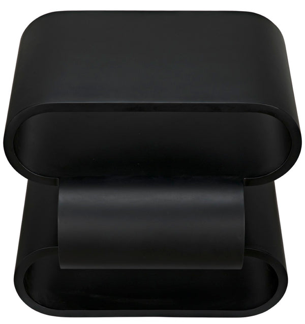 Noir Nada Side Table - Hand-Forged Black Iron Accent Table with Sculptural Design for Modern Spaces GTAB911MTB