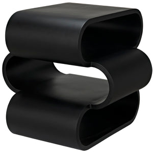 Noir Nada Side Table - Hand-Forged Black Iron Accent Table with Sculptural Design for Modern Spaces GTAB911MTB