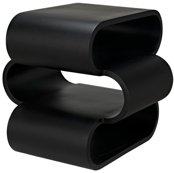 Noir Nada Side Table - Hand-Forged Black Iron Accent Table with Sculptural Design for Modern Spaces GTAB911MTB