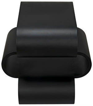 Noir Nada Side Table - Hand-Forged Black Iron Accent Table with Sculptural Design for Modern Spaces GTAB911MTB