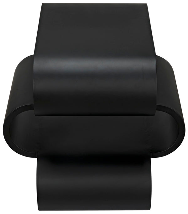 Noir Nada Side Table - Hand-Forged Black Iron Accent Table with Sculptural Design for Modern Spaces GTAB911MTB