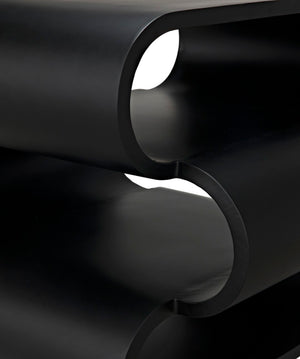 Noir Nada Side Table - Hand-Forged Black Iron Accent Table with Sculptural Design for Modern Spaces GTAB911MTB