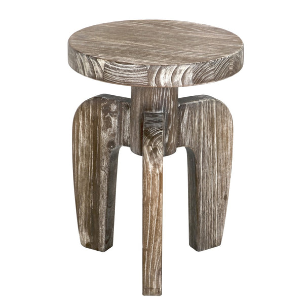 Noir New Shizue Handcrafted Small Side Table, Distressed Mindi Wood - Unique Accent for Every Room GTAB919DM-A