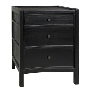 Noir Hampton Night Stand 24" - Elegant Mahogany with Timeless Design and Ample Storage for Your Bedroom Hand Rubbed Black GTAB928HB