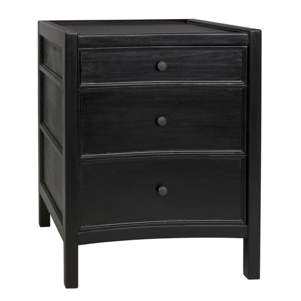 Noir Hampton Night Stand 24" - Elegant Mahogany with Timeless Design and Ample Storage for Your Bedroom Hand Rubbed Black GTAB928HB