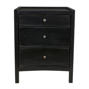 Noir Hampton Night Stand 24" - Elegant Mahogany with Timeless Design and Ample Storage for Your Bedroom Hand Rubbed Black GTAB928HB