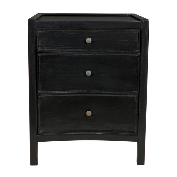 Noir Hampton Night Stand 24" - Elegant Mahogany with Timeless Design and Ample Storage for Your Bedroom Hand Rubbed Black GTAB928HB