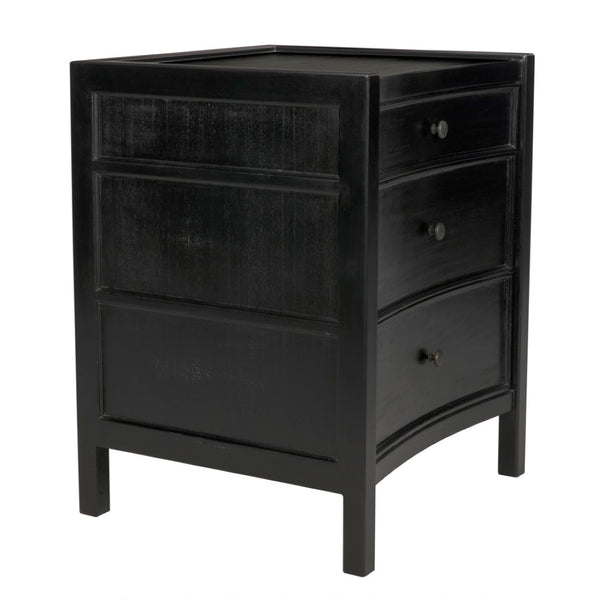 Noir Hampton Night Stand 24" - Elegant Mahogany with Timeless Design and Ample Storage for Your Bedroom Hand Rubbed Black GTAB928HB